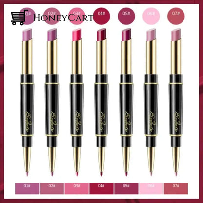 Double-Ended Lipstick Automatic Lip Liner Matte Waterproof Non-Fading Non-Stick Lipstick
