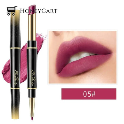 Double-Ended Lipstick Automatic Lip Liner Matte Waterproof Non-Fading Non-Stick Number 5 Lipstick