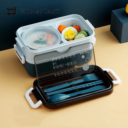 Double Layer Leak-Proof Soup Bowl Lunch Box Blue Kitchen Tools & Utensils