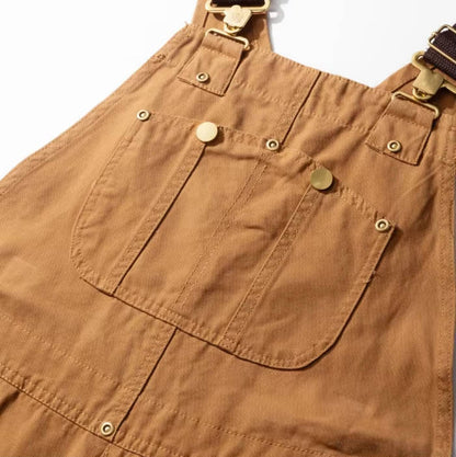 Women's Canvas Bib Overalls Duck Workwear Dungarees with Pockets
