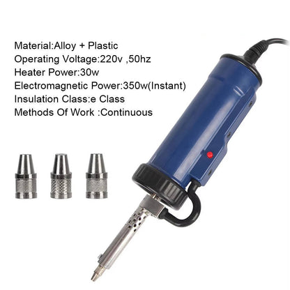 Desoldering Machine Tin Sucker Automatic Electric Solder With 3 Suction Nozzle