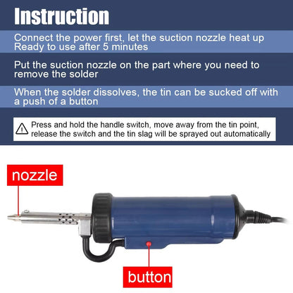 Desoldering Machine Tin Sucker Automatic Electric Solder With 3 Suction Nozzle