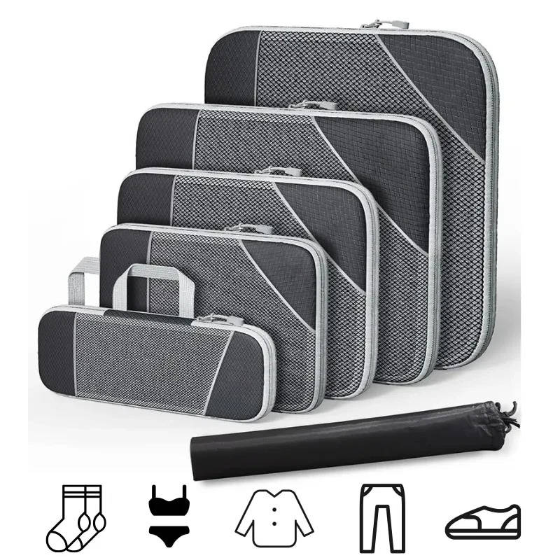 6 Set Travel Organizer Bags For Clothes Packing Cubes