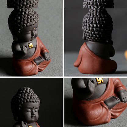 Small Buddha Purple Clay Home Desk Decoration Home Decor