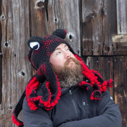 Warm Winter Knitted Octopus Hat