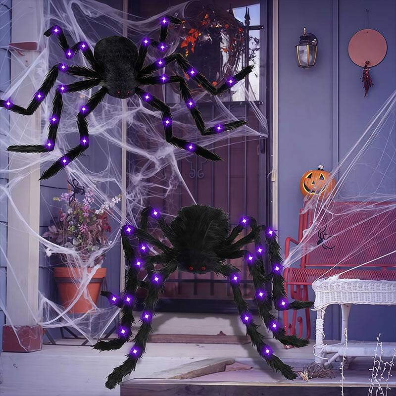 Giant Hairy Spider Web Set | The Scariest Halloween Yard Decor
