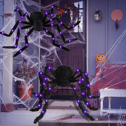 Giant Hairy Spider Web Set | The Scariest Halloween Yard Decor