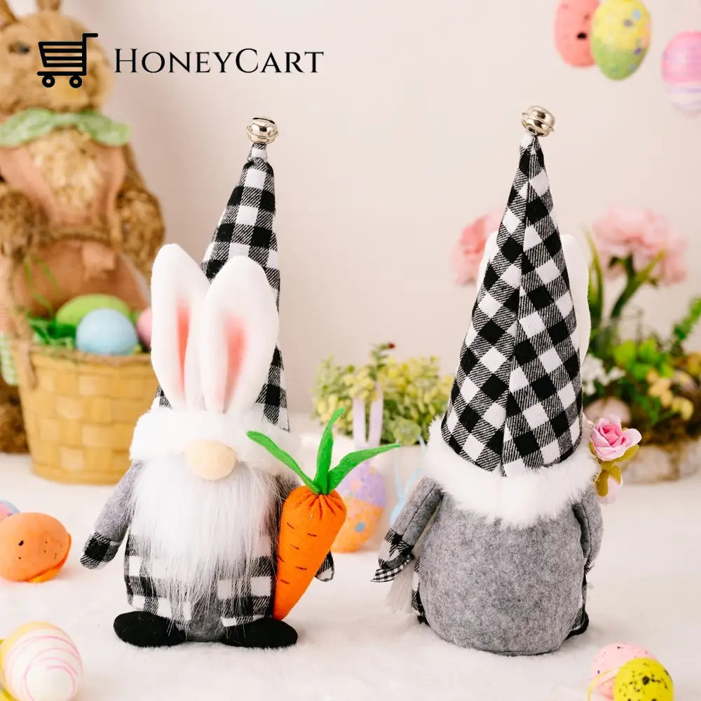 Easter Bell Bunny Ear Hat Gnome Doll With Carrot