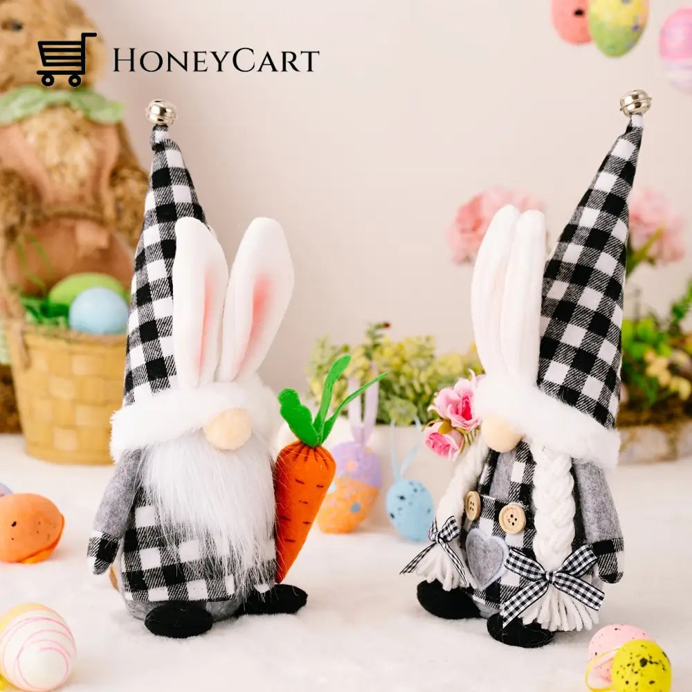 Easter Bell Bunny Ear Hat Gnome Doll With Carrot