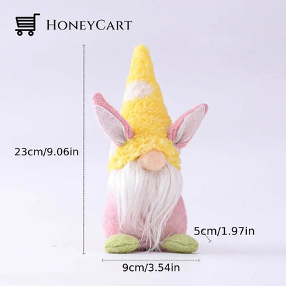 Easter Bunny Gnome Plush Doll--Tiered Tray Yellow