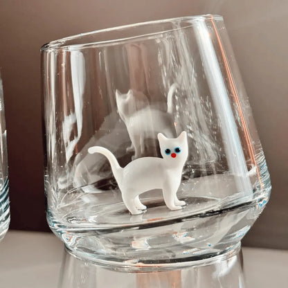 Handmade Murano Glass Cat Wine Glass