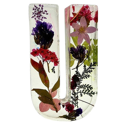 Resin Dried Flower Printed Letters LED Night Light