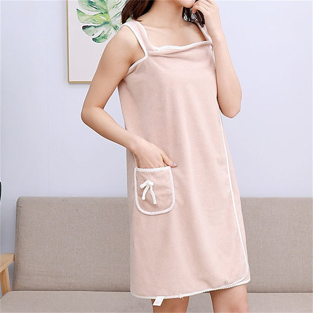 Plus Size 80-180 Catties  Wearable Bath Towel Sling Bathrobe Bath Skirt Thickened  Pure Cotton Absorbent