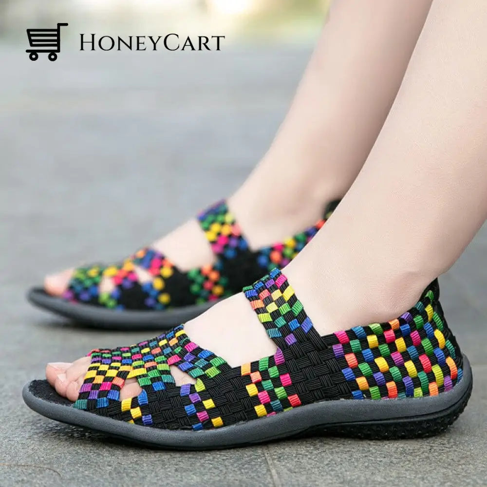 Elastic Belt Casual Women Shoes Colorful / 35