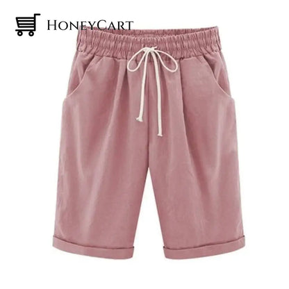 Elastic Waist Casual Comfy Summer Shorts Pink / M Tool