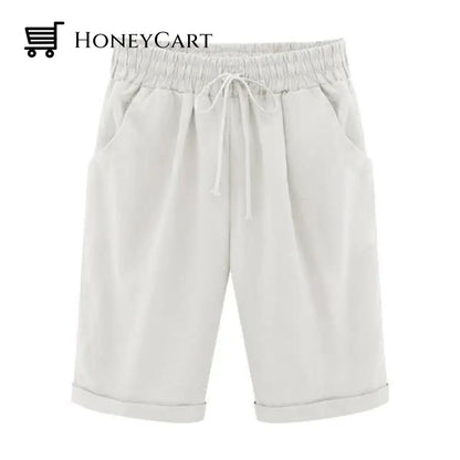 Elastic Waist Casual Comfy Summer Shorts White / L Tool