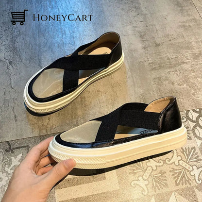 Elasticity Casual Gauze Loafer Sandals