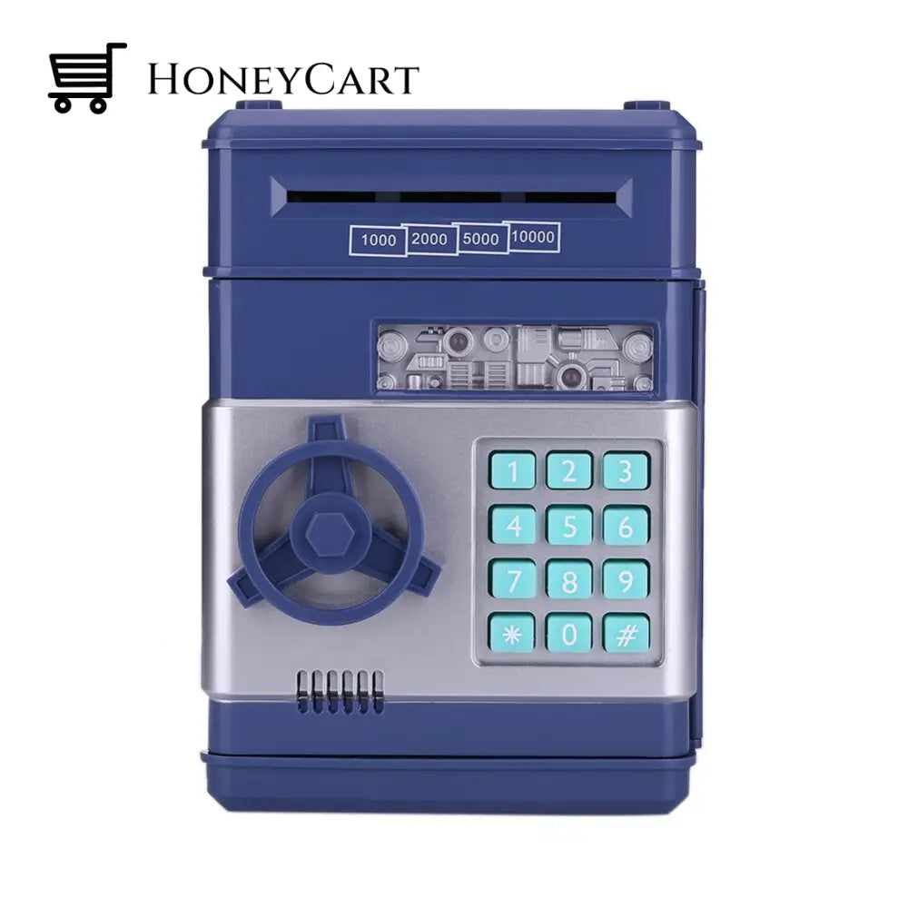 Electronic Password Piggy Bank - Mini Atm Navy Blue
