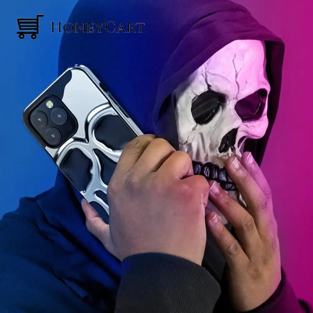 Electroplated Hollow Skull Phone Case For Iphone