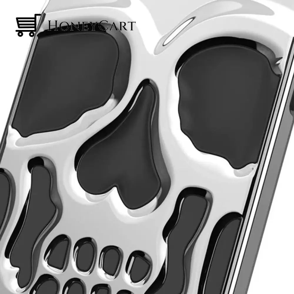 Electroplated Hollow Skull Phone Case For Iphone