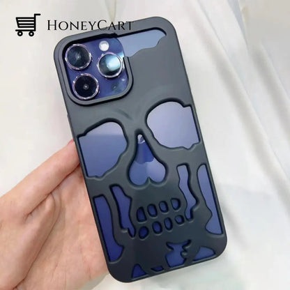 Electroplated Hollow Skull Phone Case For Iphone Schwarz / Iphone14Promax