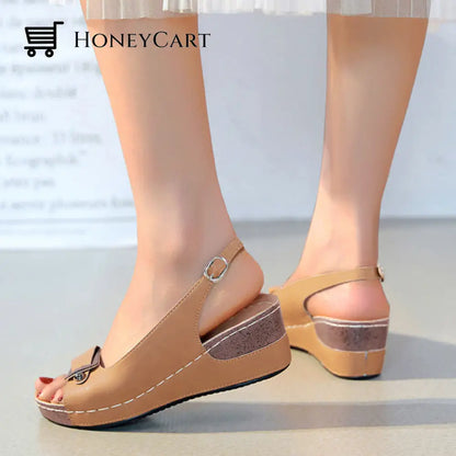 Elegant Classic Gladiator Heel Pumps Buckle Wedges Sandals For Women