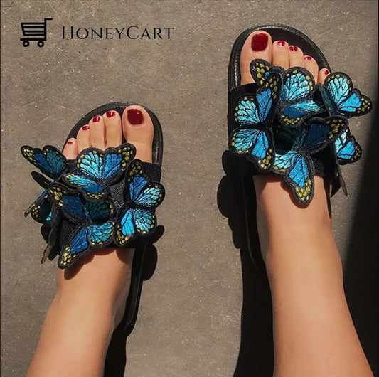 Embroidered Butterfly Open Toe Bohemian Sandals Tool