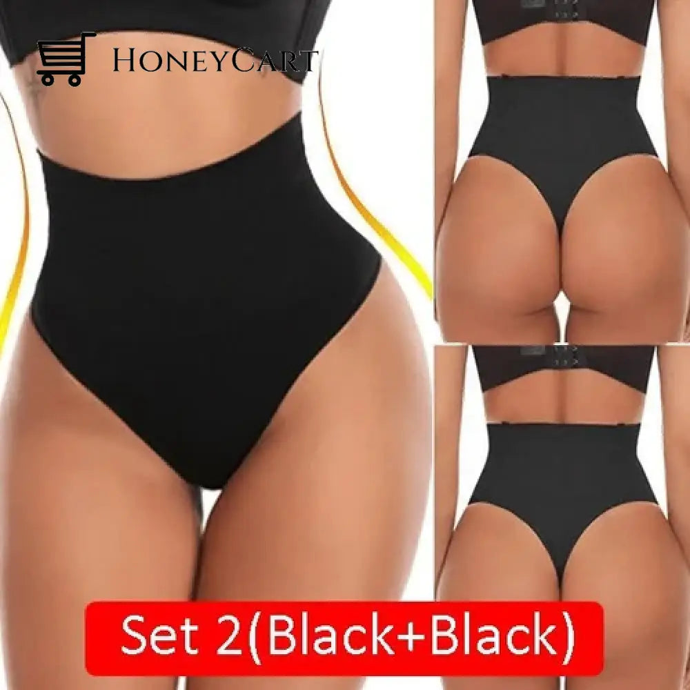 Every Day Tummy Control Thong Black*2 / S Underwear