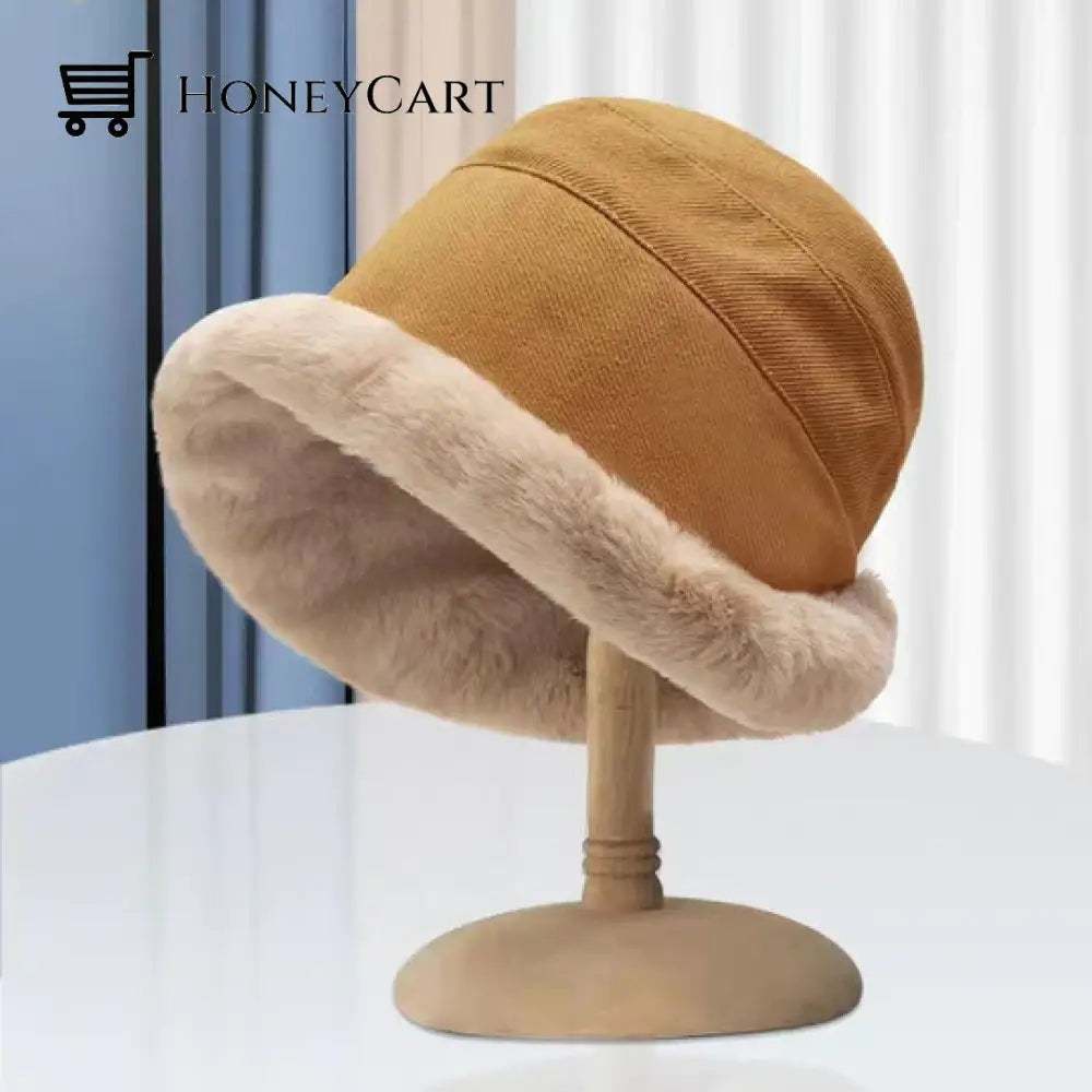 Extraordal Plus Velvet Thickened Fisherman Hat Khaki