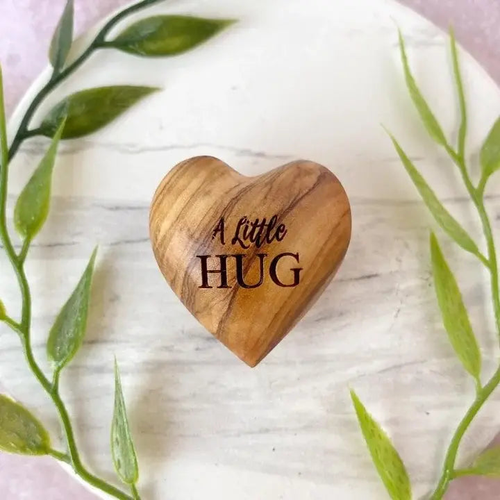 💖Handmade Pocket Hug Wooden Heart Token🎁