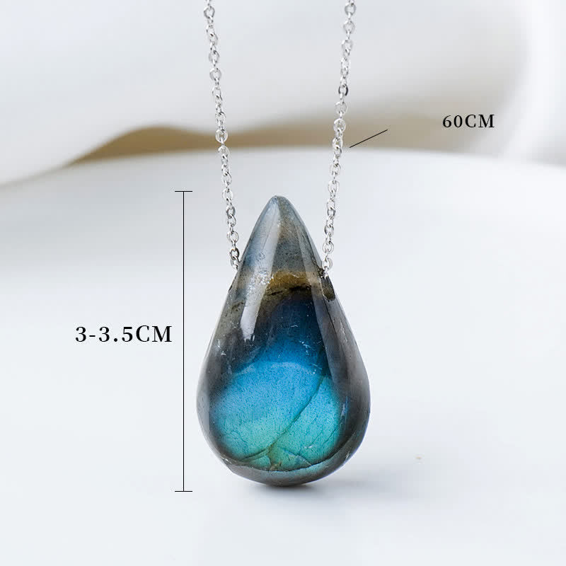 Labradorite Water Drop Healing Necklace