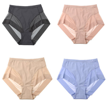 4 Pcs High Waist Ice Silk Seamless Shaping Briefs