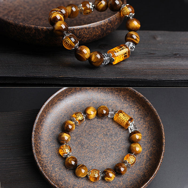 Tiger Eye Bead Fortune Prosperity & Wealth Bracelet