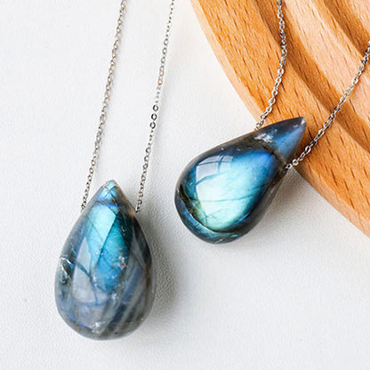 Labradorite Water Drop Healing Necklace