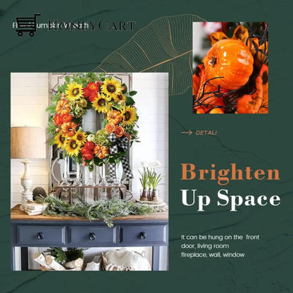 Fall Peony And Pumpkin Wreath - Year Round