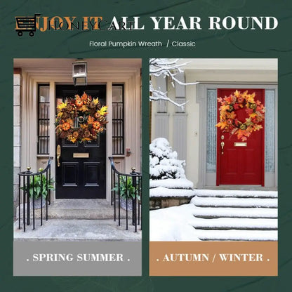Fall Peony And Pumpkin Wreath - Year Round
