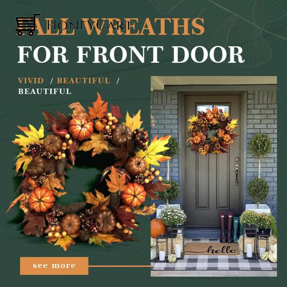 Fall Peony And Pumpkin Wreath - Year Round