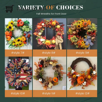 Fall Peony And Pumpkin Wreath - Year Round Style 7