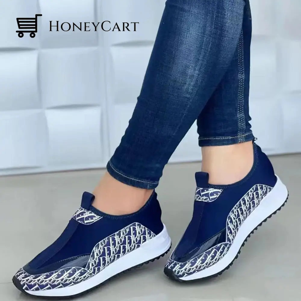 Fashion Sneaker Comfortable Cushioned Walking Shoes 4.5 / Blue Myx-Shoes