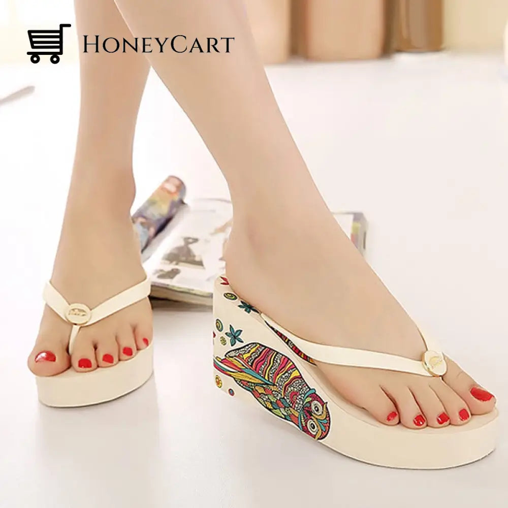 Fashion Wedge Heel Ladies Slippers