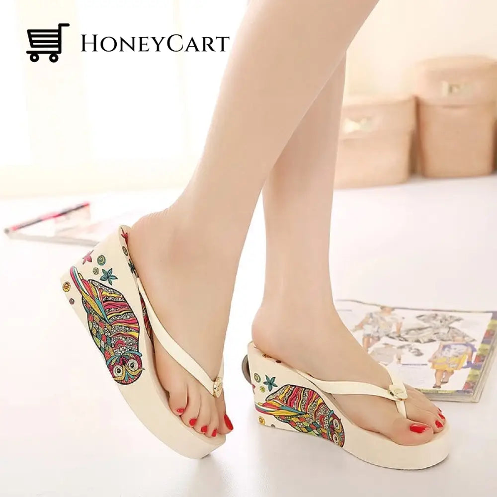 Fashion Wedge Heel Ladies Slippers