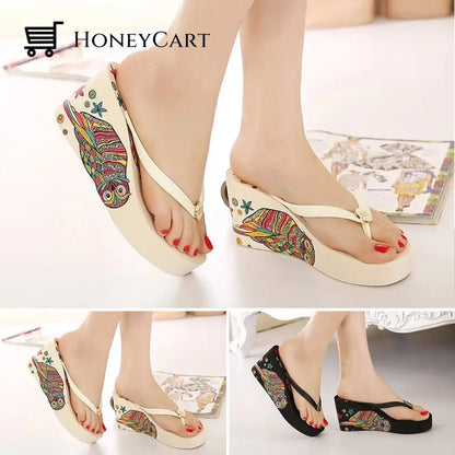 Fashion Wedge Heel Ladies Slippers