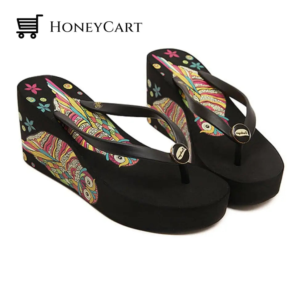 Fashion Wedge Heel Ladies Slippers