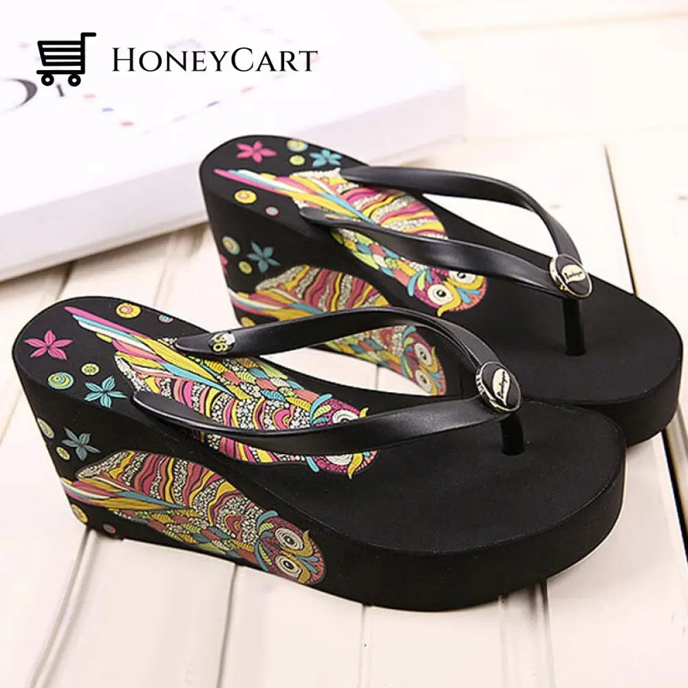 Fashion Wedge Heel Ladies Slippers