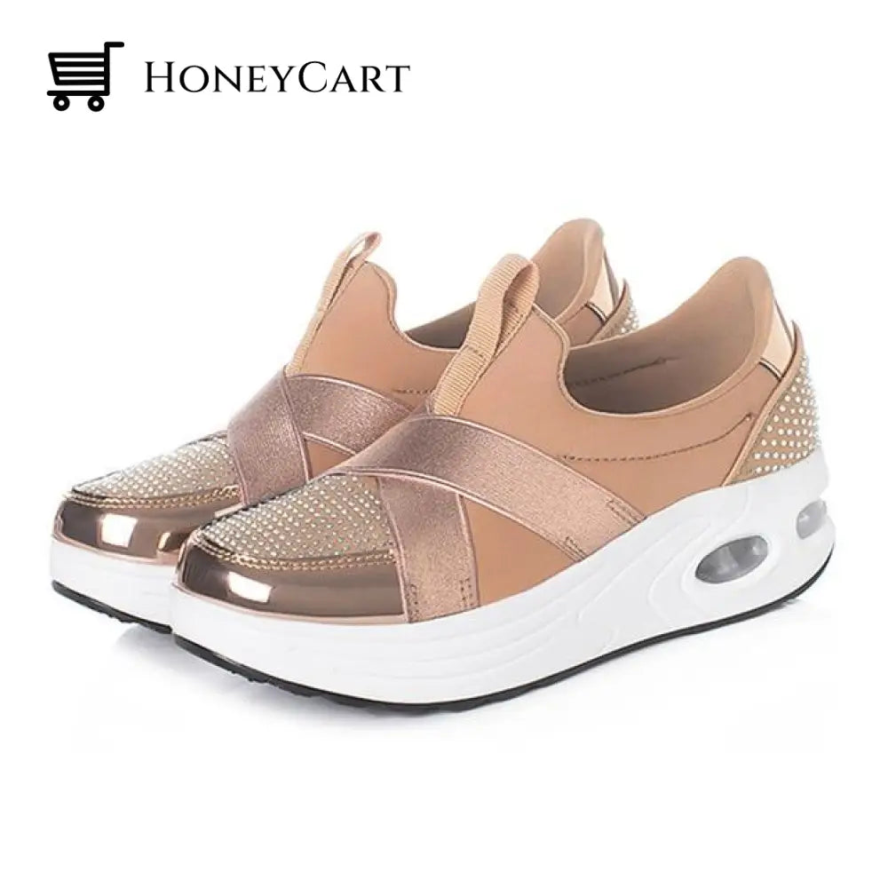 Fashionable Shoes For Bunions Platform Slip On Sneakers