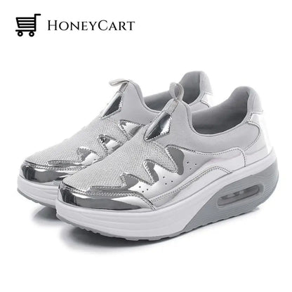 Fashionable Shoes For Bunions Platform Slip On Sneakers