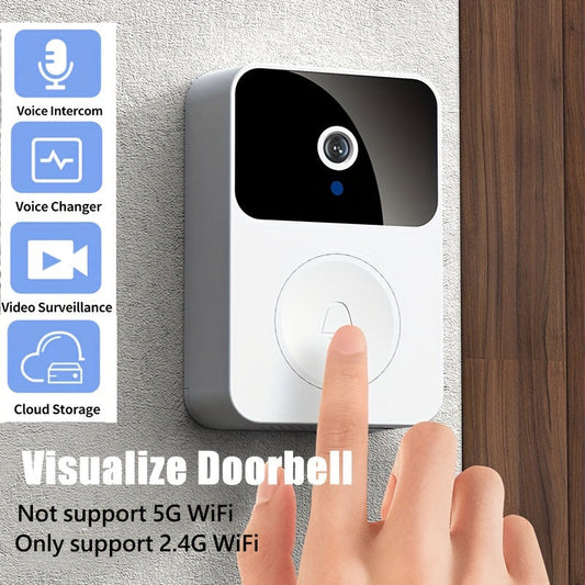 Intelligent Visual Doorbell Home Intercom HD Night Vision WiFi Rechargeable Security Door Doorbell