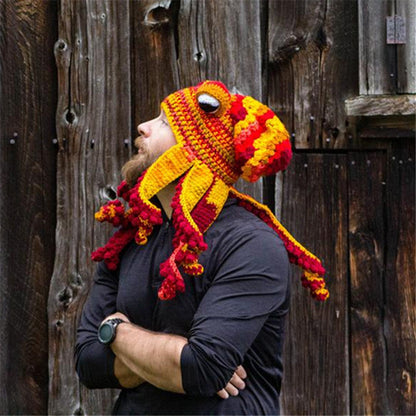 Warm Winter Knitted Octopus Hat