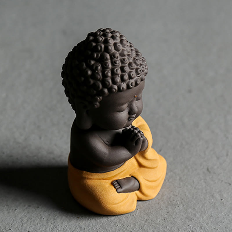 Small Buddha Purple Clay Home Desk Decoration Home Decor