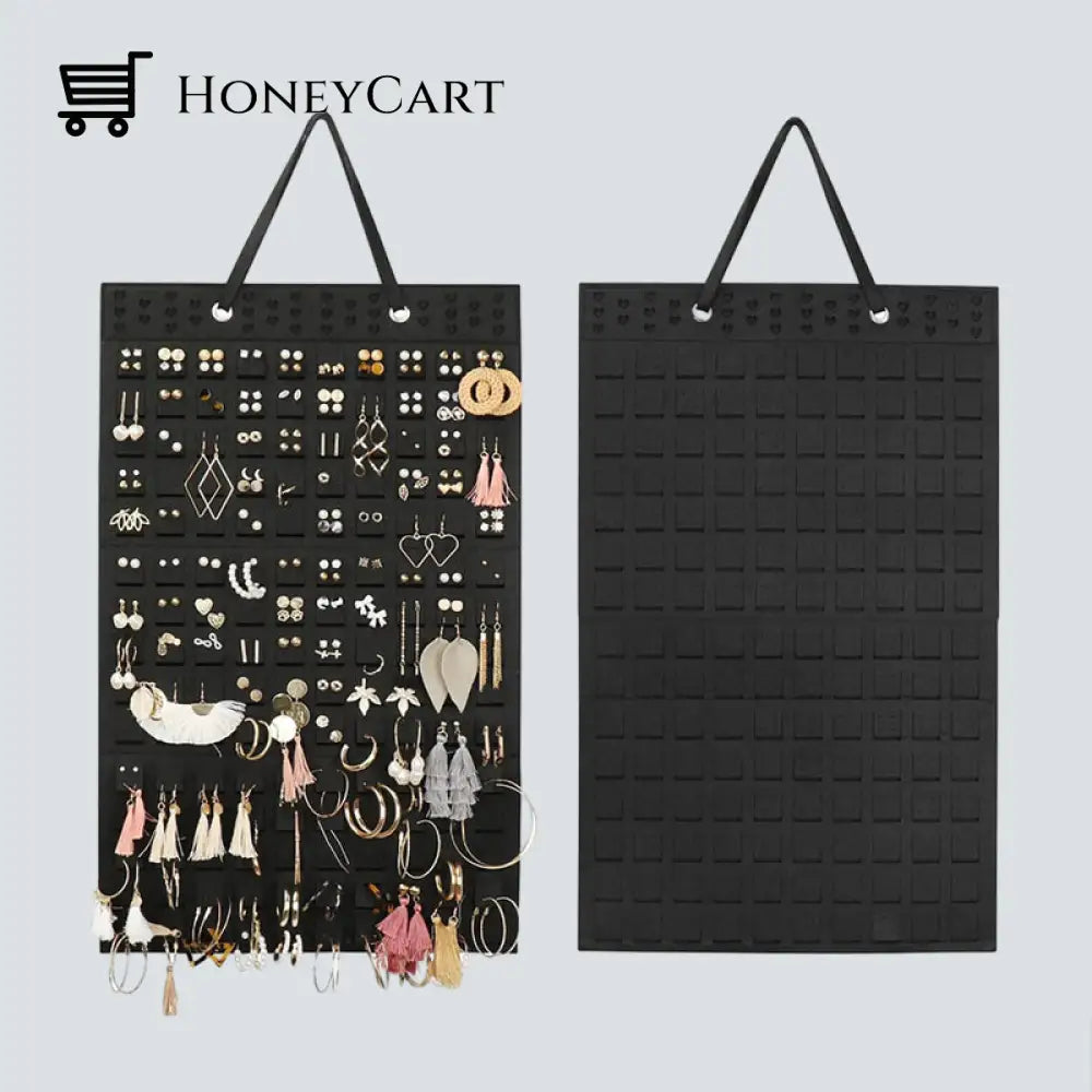 Felt Hanging Jewelry Organizer Black